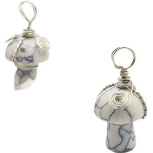 RiRaku Handgemaakte geweven natuurlijke amethist agaat paddestoel hanger ketting accessoires verpakt in zijde DIY accessoires accessoires batch, Eén maat, Agaat