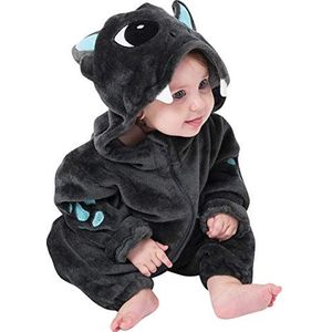 Corimori 1850 - (vele dieren) premium baby onesies kostuums, maat 60 cm - 90 cm. Körpergröße 70-90 cm ""Spark"" van de draak (grijs)