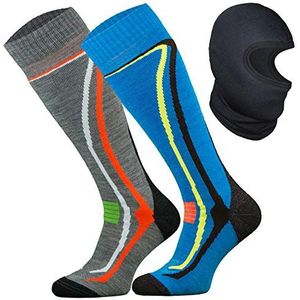 Todo Skisokken, warm, 50% merinowol, voor heren en dames, ademend, thermisch, functionele sokken, wintersokken, 39-42 EU