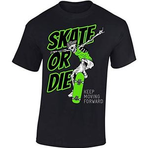Kinderskateboard T-shirt: skate of the - skate skater skaters board - shirt voor jongens en meisjes cadeau-idee voor verjaardag voor kind kinderen verjaardag sport, zwart, 152/164 cm