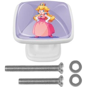 JYPLUSH voor Princess Peach ABS glazen lade trekt met schroeven (4 stuks) - 1,3 x 1 inch-moderne kasthandgrepen voor keuken, badkamer en meubels - trekknoppen voor kasten, laden en