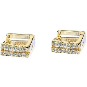 Vierkante vorm hoepel oorbellen Bohemen gouden/wit kristal creatieve kleine hoepels Mini kraakbeen Piercing Earring sieraden voor vrouwen