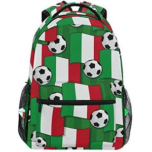Voetbal Italië Vlag Rugzakken College School Book Bag Reizen Wandelen Camping Daypack