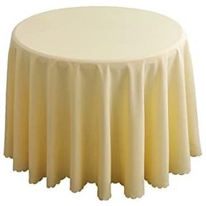 FANIVIN Rond tafelkleed effen kleur geschikt voor familie, hotel, kantoor vergadertafel, bruiloft banket Lichtgeel diameter 200 cm