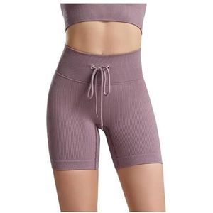 Yogabroek met hoge taille, heuplift en buikverstrakking Fitness hardloopyogabroek for dames, trainingslegging (Color : Purpleshorts, Size : M)