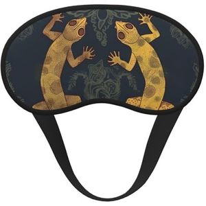 Slaapmasker voor zijslaper zijden slaapmaskers met elastische band, super zachte oogslaapschaduwhoes, gekko-hagedissen, verduisterende nachtblinddoek voor vrouwen mannen reizen