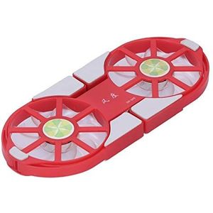 Computer koelventilator, DualFan geluidsarm opvouwbaar notebook koeler laptop koelpad met blauw LED-licht voor thuis voor kantoor computer (rood)