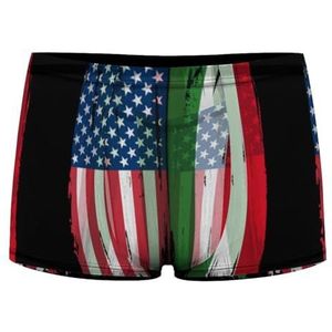 USA Italië Split Vlag Heren Boxer Slips Sexy Shorts Mesh Boxers Ondergoed Ademend Onderbroek Thong