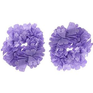 Zac's Alter Ego Set van 2 zachte chiffon ruches haar Scrunchies met bloemuiteinden - paars - Een maat