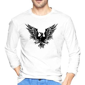 Alter Bri-dge Black-Bird Heren T-shirts Ronde Hals Print Lange Mouw Tee Tops Wit, Wit, XXL