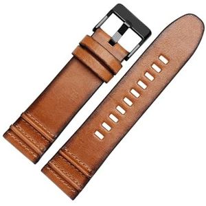 LUGEMA 24mm 26mm Lederen Armband Compatibel Met Diesel DZT2002 DZ7408 DZ4476 DZ4343 Horlogebandje Bruine Horlogeband Retro Horloges Band (Color : 6018-Brown-Black, Size : 26mm)