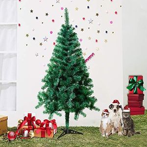 Froadp 120cm Kunstkerstboom met Stabiele Standaard en 180 Simulatie Takken Traditionele Kerstboom voor Kerst DIY Ambacht Feest Decoratie(PVC Groen)