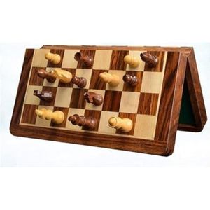 Bordspellen Schaken Schaakset Houten magnetische schaakset, opvouwbare schaakbordspelset met vervaardigd schaakstuk en opbergsleuven Speelgoed (Color : 30cm)