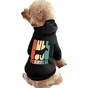 Vintage Bull Terrier Print Pet Hoodie Sweatshirt Warm Puppy Pullover Winter Jas voor Kleine Medium Grote Honden Katten