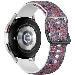 Sportieve zachte band compatibel met Samsung Galaxy Watch 6 / Classic, Galaxy Watch 5 / PRO, Galaxy Watch 4 Classic (Boho Flower) siliconen armband accessoire