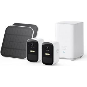 eufy - eufyCam S210 - Netwerkcamera - Wit - Set met 2 camera's incl. HomeBase S380 Solar - 1920 x 1080 Pixels