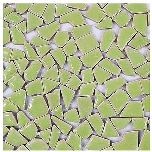 Glazen tegels 510g veelhoek porselein mozaïek tegels doe-het-zelf ambachtelijke keramische tegel mozaïek maken materialen 1-4 cm lengte, 1 ~ 4 g/stuk, 3,5 mm dikte mozaïek tegels (kleur: lichtgroen,