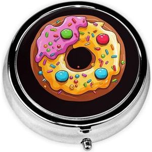 Pillendoosje Kleine Pillendoosje voor Pocket & Portemonnee Pil Organizer Draagbare Pillencontainer Leuke Geneeskunde Organizer Donut Reizen Pillendoos voor Vitamine Visolie Supplementen