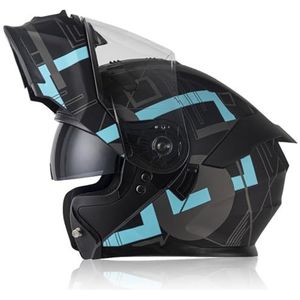 Motorhelm Systeemhelm Modulaire Helm Met Dubbel Vizier DOT/ECE-Gecertificeerde Modulaire Helm Retro Motorhelm Integraalhelm Voor Heren Dames J,M/57-58CM