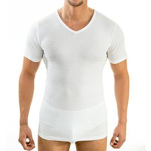 HERMKO 4880 4-pack heren business korte mouwen onderhemd met V-hals