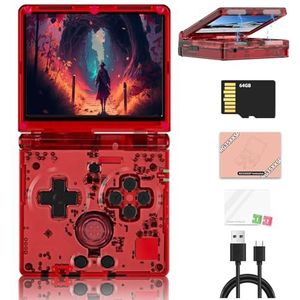 Meiurlex RG35XX SP Retro handheld gameconsole met 64G TF-kaart, 3,5 inch IPS-scherm, Linux-systeem, Flip Gaming Console ondersteunt 5G WiFiBluetooth HD, tv-uitgang