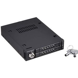 ToughArmor MB992SK-B - 2x 2.5"" SATA/SAS SSD/HDD naar 1x 3.5"" Hot Swap Wisselframe met Sleutelslot