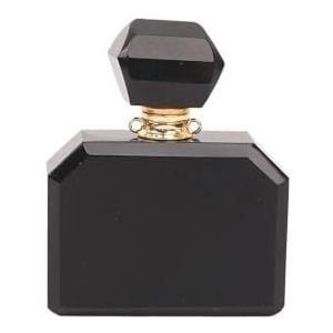 Natuurlijke fluoriet steen etherische olie diffuser ketting mode vrouwen rozen kwarts parfumfles hanger ketting (Color : Black Agate)