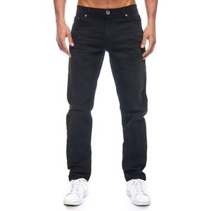 iProfash Heren jeans broek stretch oversized 5 jeansbroek straight-cut regular fit 305, (305-jeans) zwart, 34W / 30L