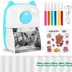 XINGGANG Mini-printer, mobiele fotoprinter, draagbare mini-fotoprinter, draadloze fotoprinter, thermische printer, smartphone bluetooth-printer, voor leerhulp, studienotities, dagboek, notities