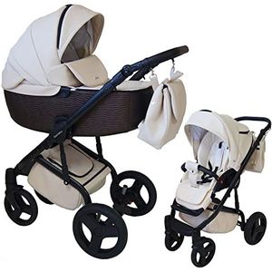 Kinderwagen, Styleo set, veilig, stabiel, in nieuwe kleuren, aluminium frame, Brown Cream ST-31, 2-in-1, zonder babyzitje