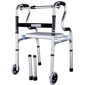 Loophulp Deluxe opvouwbare rollator - compacte ouderenrollator - in hoogte verstelbaar loopframe - voor mobiliteitstransporthulpmiddel - ideaal voor ouderenhandicap