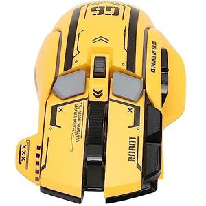 Muis met 3 Modi, Stille Gamingmuis, Energiebesparing, Stabiel, 10 Toetsen, 2.4G, Bedraad, met 11 RGB-lampen, voor IOS en (YELLOW)
