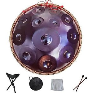 Handtrommel Instrument Handpan Drum 9 10 12 14 Noten Professioneel Percussie Staal met Reistas Touw en Mallets voor Meditatie Yoga Zen,C,10Notes