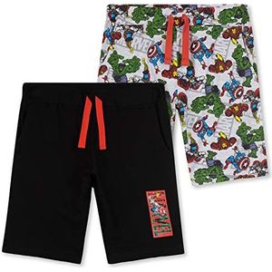 Marvel Jongens shorts, sportshorts met Avengers Iron Man Captain America Hulk en Thor, casual zomer joggingshorts, cadeaus voor jongens en tieners, Zwart, 5-6 jaar
