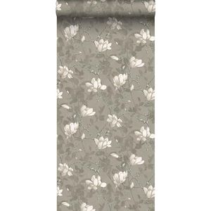 behang bloemen taupe 53 cm x 10.05 m - van Sanders & Sanders