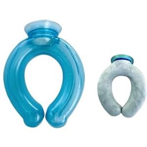 850ml U-vormige nek kussen ijszak warm water zak (hemelsblauw grijs set)