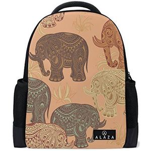 Mijn dagelijkse Tribal Afrikaanse etnische olifant rugzak 14 Inch Laptop Daypack Bookbag voor Travel College School