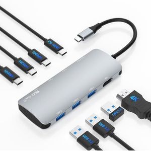 USB C Hub 10 Gbps Met USB A 3.2 Gen2, HDMI 4K @60Hz, PD100W, Docking Station Compatibel Met MacBook, Surface, HP, Lenovo, Dell Laptop en Meer Type C-Apparaten
