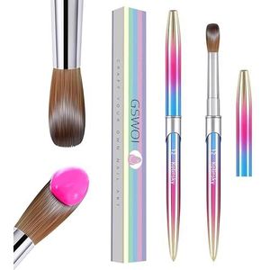 100% pure Kolinsky haar acryl nagelborstel, pure handgemaakte ronde vorm (maat # 6/8/10/12/14) Nagelborstels voor acryltoepassing, professionele Nail Art Brush Manicure voor vrouwen (#12)