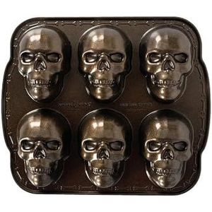 Schedel taartvorm - Skull bakvorm (2 stuks) | bakplaten van aluminium | Baking Mold Ice Cube Maker | Haunted Skull Cakelet Pan bakvorm voor gummies, chocolade voor Halloween en verjaardagsfeest