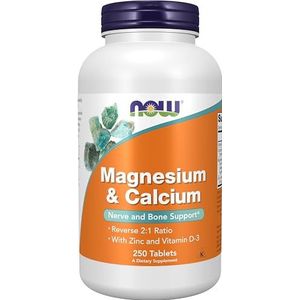 NOW magnesium & calcium + zink + D3, 250 stuks