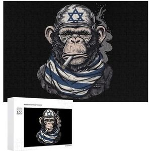 Israëlische automobilist biker gorilla grappige puzzels voor volwassenen 300/500/1000 stuk puzzel uitdagend spel decor