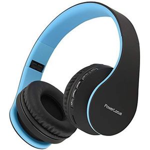 Bluetooth Koptelefoons, PowerLocus draadloze Over-Ear Koptelefoon Inklapbaar, Met microfoon, Micro SD slot, FM Radio, draadloze en kabel Koptelefoon voor Smartphone, Tablets, Laptops, TV (Blauw)