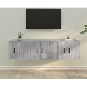 DIGBYS Meubels-sets-3-delige tv-kast Set Grijs Sonoma Engineered Wood