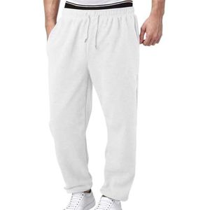 Baggy Joggingbroek Heren Wijde Joggingbroek Wijde Pijpen Katoen Elastische Taille Joggingbroek Lange Sportbroek Joggingbroek Heren Winter Warm (Color : Blanc, Size : L)