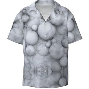 YJxoZH 3D Marmeren Print Heren Jurk Shirts Casual Button Down Korte Mouw Zomer Strand Shirt Vakantie Shirts, Zwart, XXL