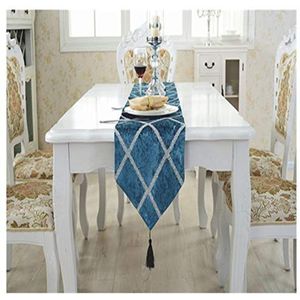 Tafelloper, tafellopers tafellopers moderne tafellopers voor bruiloftsfeest tafelkleed bed thuis (kleur: blauw, maat: 28 x 180 cm _modern)