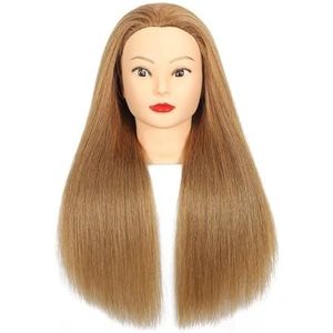 100% menselijk haar mannequinhoofden for haartrainingsstyling, solo kappersdummypophoofden for oefenkapsels(Head 2)
