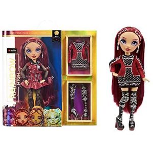 Rainbow High - MILA BERRYMORE - Bourgondisch rode fashion pop bevat 2 Mix & Match Designer Outfits met Accessories - Voor kids van 6-12 jaar en verzamelaars.