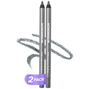 Wonderskin 1440 Langdurige blauwe glitter-eyelinerstift, verpakking van 2 stuks, waterdichte, puntige eyeliner & veegvaste blauwe eyelinerstiften (Oyster Blue)